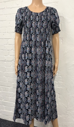 Claudia C Paisley Print Round Neck Short Sleeve Dress